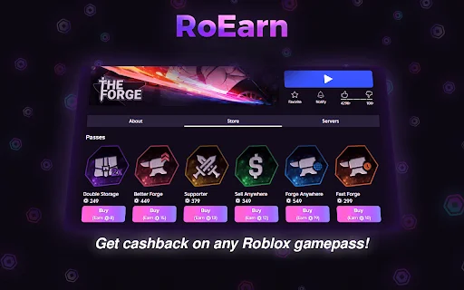 RoEarn: Makakuha ng Robux Cashback sa Bawat Roblox Purchase - Screenshot 1