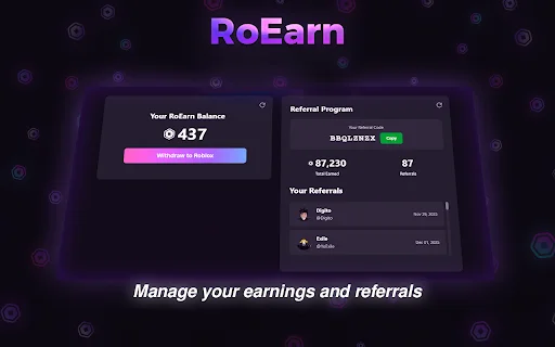 RoEarn: Makakuha ng Robux Cashback sa Bawat Roblox Purchase - Screenshot 4