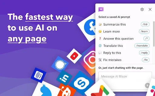 AI Blaze: Mabilis na AI Copilot para sa Browser – I-download - Screenshot 1